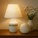 Ver imagem 2 de Escultura Esfera em Ceramica Decorativo Branco e Creme 20cm