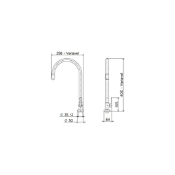 Torneira para Cozinha de Mesa Galiflex Black - Docol - 2