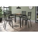Ver imagem 2 de Conjunto De Mesa Com 4 Cadeiras Malva Tampo Vidro 107cm Preto Platina Artefamol