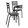 Conjunto De Mesa Com 4 Cadeiras Malva Tampo Vidro 107cm Preto Platina Artefamol - 3