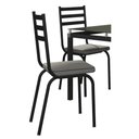 Ver imagem 3 de Conjunto De Mesa Com 4 Cadeiras Malva Tampo Vidro 107cm Preto Platina Artefamol