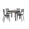 Conjunto De Mesa Com 4 Cadeiras Malva Tampo Vidro 107cm Preto Platina Artefamol - 1