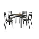 Ver imagem 1 de Conjunto De Mesa Com 4 Cadeiras Malva Tampo Vidro 107cm Preto Platina Artefamol