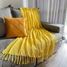 Manta para Sofa Algodao Diversas Cores 1.40 X 1.20m - Amarelo - 2