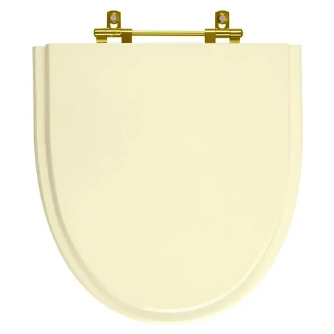 Assento Sanitário Studio Bone (Bege) para vaso Incepa com Ferragem Dourada