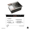 Ver imagem 2 de Cuba Para Cozinha Gourmet Inox Workstation Com Acessórios Aruá Pingoo.casa - Prata