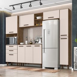 Cozinha Compacta 6 Peças 9 Portas 2 Gavetas Micaella I03 Teka/Champagne - Mpozenato - 2 Cozinha Compacta 6 Peças 9 Portas 2 Gavetas Micaella I03 Teka/Champagne - Mpozenato - 2