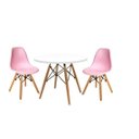 Ver imagem 2 de Conjunto Infantil Mesa Eames Branca 60cm com 2 Cadeiras Rosa