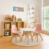 Conjunto Infantil Mesa Eames Branca 60cm com 2 Cadeiras Rosa - 1