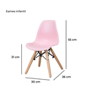 Ver imagem 5 de Conjunto Infantil Mesa Eames Branca 60cm com 2 Cadeiras Rosa