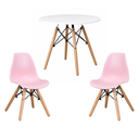 Ver imagem 6 de Conjunto Infantil Mesa Eames Branca 60cm com 2 Cadeiras Rosa