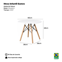 Ver imagem 3 de Conjunto Infantil Mesa Eames Branca 60cm com 2 Cadeiras Rosa