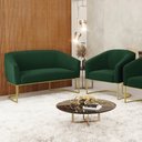 Ver imagem 2 de Sofá Namoradeira e Poltrona Industrial Dourado Stella Bouclê Verde D03 - D'Rossi