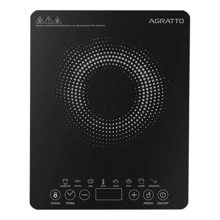 Cooktop Indução 1 Boca Agratto 1200w Preto