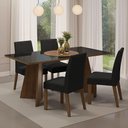 Ver imagem 1 de Conjunto Sala de Jantar Mesa Tampo de Vidro 4 Cadeiras Rustic/preto/oxford Taylor Madesa