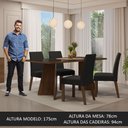 Ver imagem 3 de Conjunto Sala de Jantar Mesa Tampo de Vidro 4 Cadeiras Rustic/preto/oxford Taylor Madesa