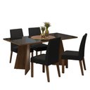 Ver imagem 2 de Conjunto Sala de Jantar Mesa Tampo de Vidro 4 Cadeiras Rustic/preto/oxford Taylor Madesa