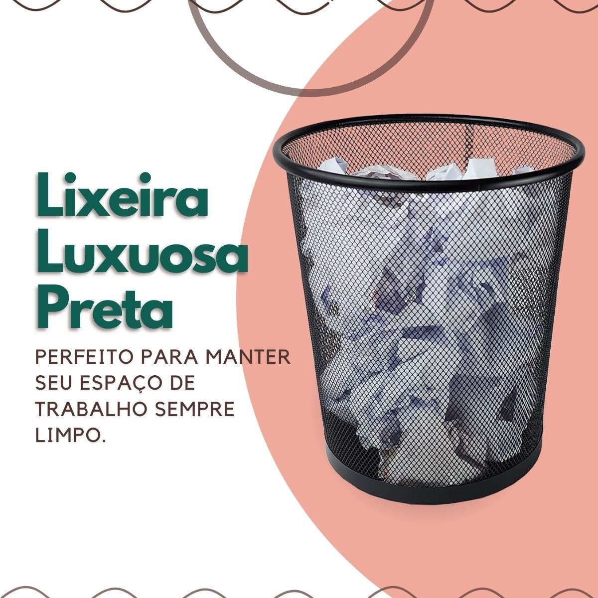 Cesto Lixeira Preto 10l