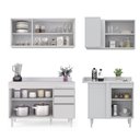 Ver imagem 6 de Armário de Cozinha Modulado de Canto Esquerdo 4 Peças Cp47 Balcão com Tampo Branco - Lumil Lumil Móv