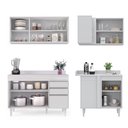 Ver imagem 6 de Armário de Cozinha Modulado de Canto Esquerdo 4 Peças Cp47 Balcão com Tampo Branco - Lumil Lumil Móv