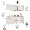 Ver imagem 3 de Armário de Cozinha Modulado de Canto Esquerdo 4 Peças Cp47 Balcão com Tampo Branco - Lumil Lumil Móv