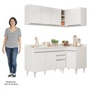 Ver imagem 5 de Armário de Cozinha Modulado de Canto Esquerdo 4 Peças Cp47 Balcão com Tampo Branco - Lumil Lumil Móv