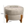 Puff Estilo Pés de Madeira Maciça Suede Bege - 3
