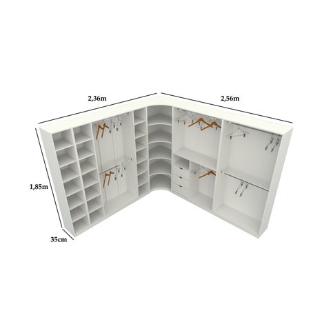 Kit Armário Closet Modulado M23 (colmeia, loja, Expositor, sapateira, roupa, organizador) VETORIAL M