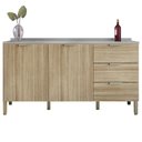 Ver imagem 1 de Balcão Gabinete com Pia Inox 160cm Charm K02 Freijó - Mpozenato