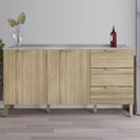 Ver imagem 2 de Balcão Gabinete com Pia Inox 160cm Charm K02 Freijó - Mpozenato