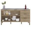 Ver imagem 3 de Balcão Gabinete com Pia Inox 160cm Charm K02 Freijó - Mpozenato