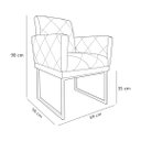 Ver imagem 5 de Poltrona Decorativa Klara Suede Cinza Base Industrial Cobre - Vallisa Decor