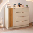 Ver imagem 2 de Cômoda Infantil Liz 112cm 100% Mdf Off White/freijo - Sallar Home