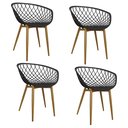 Ver imagem 1 de Kit 4 Cadeiras Clarice Polipropileno Preto Base Metal Preto