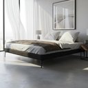 Ver imagem 1 de Cama Queen Base Box 158cm Pés Ferro Susano Veludo Preto Z04 - Mpozenato