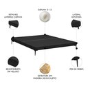 Ver imagem 2 de Cama Queen Base Box 158cm Pés Ferro Susano Veludo Preto Z04 - Mpozenato