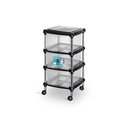 Ver imagem 1 de Gaveteiro Transparente e Preto 3 Gavetas com Rodízio (pr+na) Niquelart