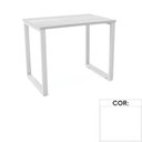Ver imagem 1 de Mesa De Escritório Pé Tubular Pe25 Em Mdp 90 X 45 Cm Branca Com Base Branca
