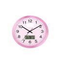 Ver imagem 2 de Relógio de Parede Rosa com Calendário e Termômetro Digital 25cm