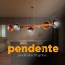 Ver imagem 3 de Pendente Luminaria Lustre de Teto Jabuticaba 5 Globos Vidro Decoração Iluminação Casa Sala Cozinha