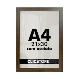 Kit 10 Moldura A4 21x30cm com Acetato e Fundo para Quadros Sala Certificados Porter Imagem Cor:marro - 1