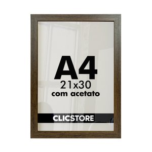 Kit 10 Moldura A4 21x30cm com Acetato e Fundo para Quadros Sala Certificados Porter Imagem Cor:marro