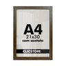 Kit 10 Moldura A4 21x30cm com Acetato e Fundo para Quadros Sala Certificados Porter Imagem Cor:marro - 1