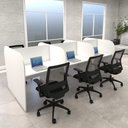 Ver imagem 1 de Mesa de Trabalho Call Center para 6 Pessoas 2,77m Branco F5 Cor:branco
