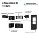 Ver imagem 4 de Armário de Cozinha Completa de Canto Suspenso 465 Cm Preto Nice Madesa 06 Preto