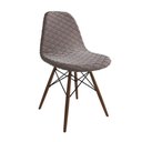 Ver imagem 4 de Mesa Jantar Londres Quadrada Amêndoa 90cm 4 Cadeiras Eames Estofadas Nude Médio Madeira