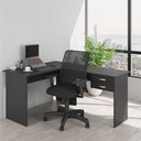 Ver imagem 4 de Mesa em L com Gaveta Mantel Preto Onix