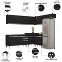 Ver imagem 3 de Armário de Cozinha Modulado de Canto 7 Peças Cp22 Balcão sem Tampo Preto - Lumil Lumil Móveis