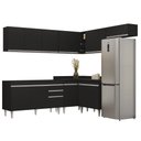 Ver imagem 1 de Armário de Cozinha Modulado de Canto 7 Peças Cp22 Balcão sem Tampo Preto - Lumil Lumil Móveis