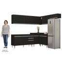 Ver imagem 5 de Armário de Cozinha Modulado de Canto 7 Peças Cp22 Balcão sem Tampo Preto - Lumil Lumil Móveis